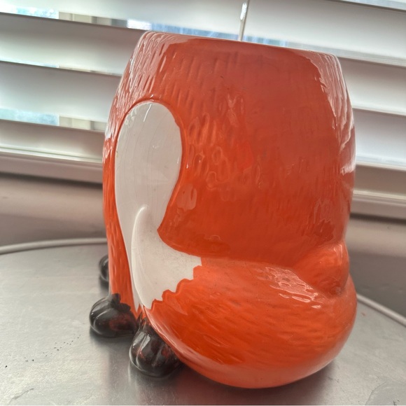 Vintage World Market Orange and White Fox Large Ceramic Canister Rare Collect - Picture 11 of 16